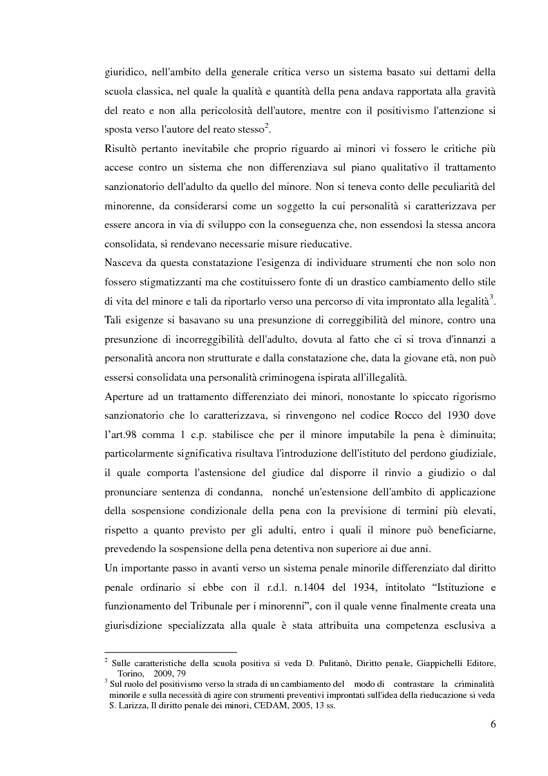 Anteprima della tesi: Sospensione del processo e messa alla prova, Pagina 4