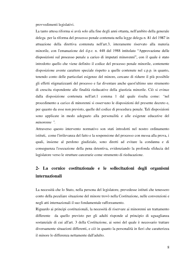 Anteprima della tesi: Sospensione del processo e messa alla prova, Pagina 6