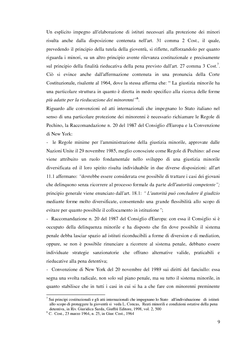 Anteprima della tesi: Sospensione del processo e messa alla prova, Pagina 7