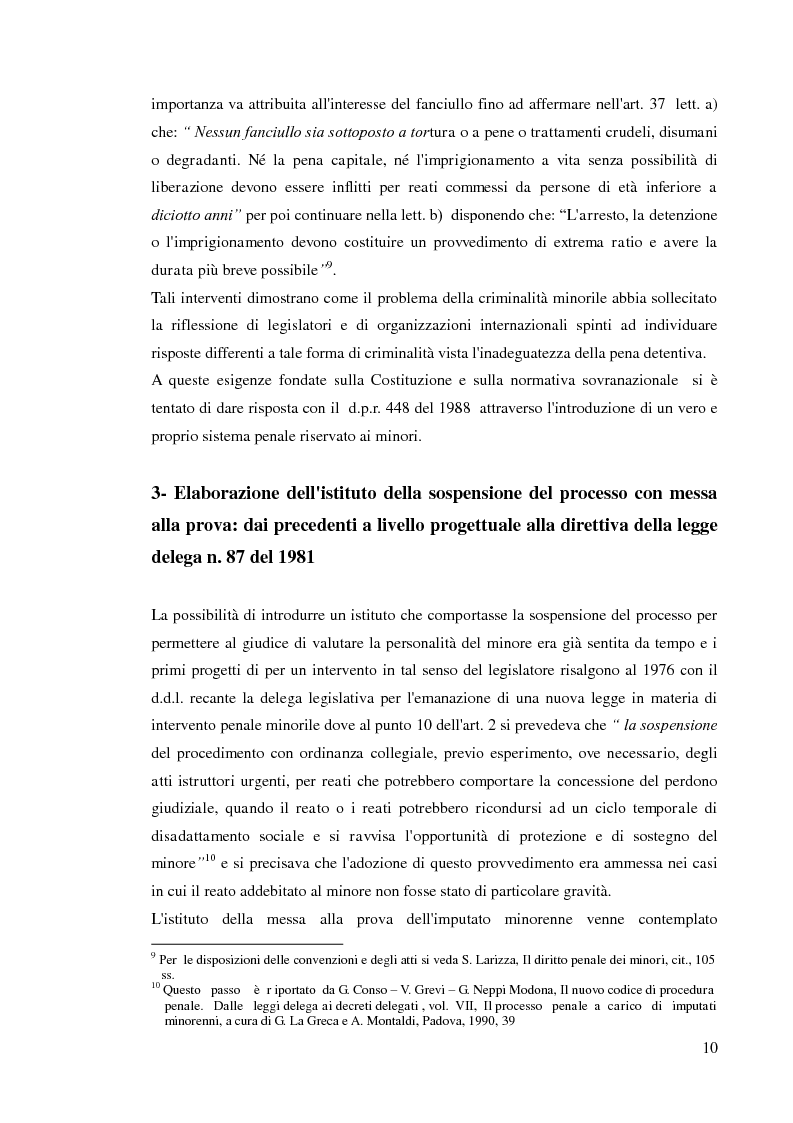 Anteprima della tesi: Sospensione del processo e messa alla prova, Pagina 8