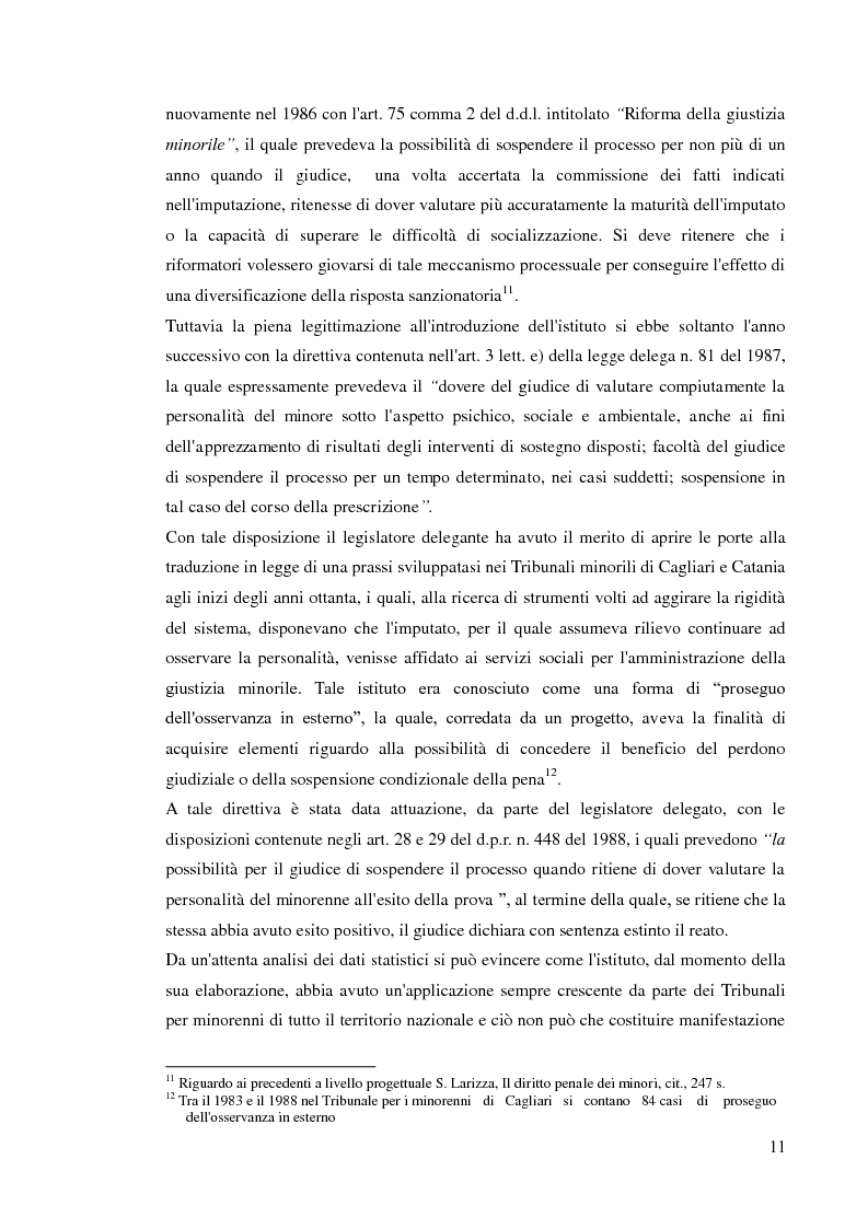 Anteprima della tesi: Sospensione del processo e messa alla prova, Pagina 9