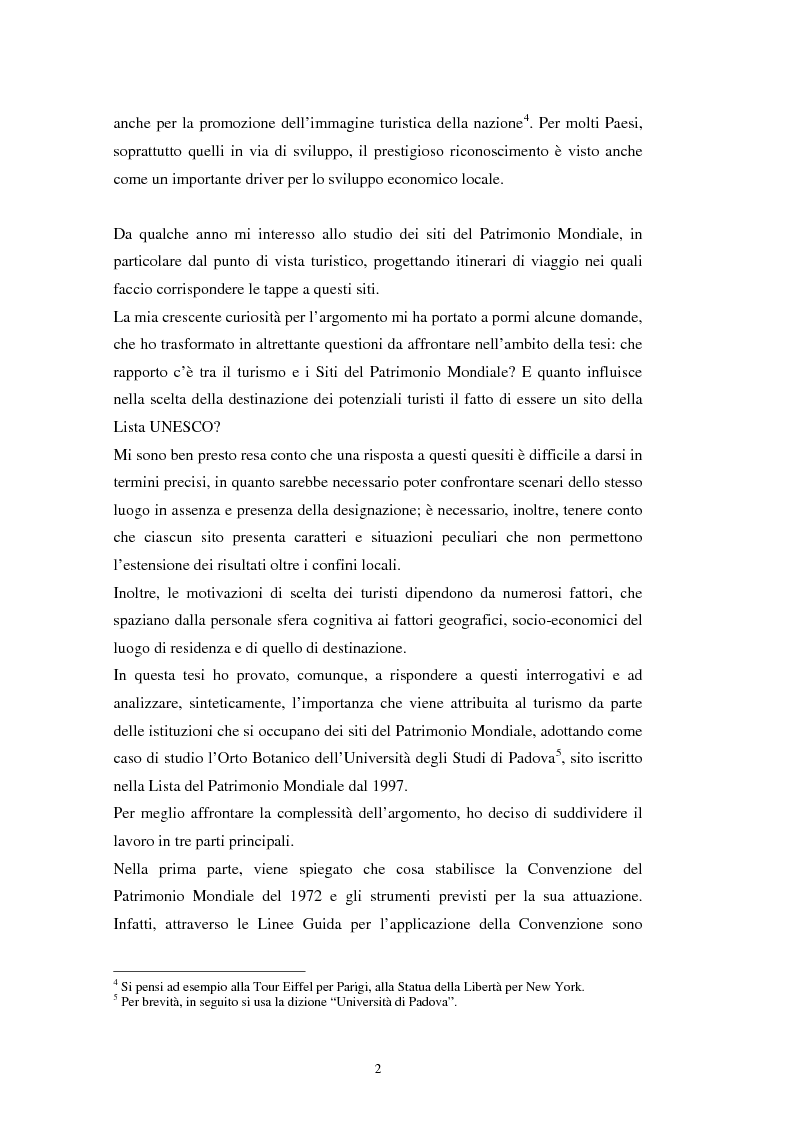 Anteprima della tesi: Il turismo all'Orto Botanico dell'Università di Padova, sito del Patrimonio Mondiale, Pagina 3