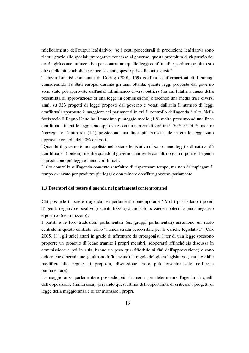 Estratto dalla tesi: Evoluzione del Potere d'Agenda legislativo nella Camera dei Deputati