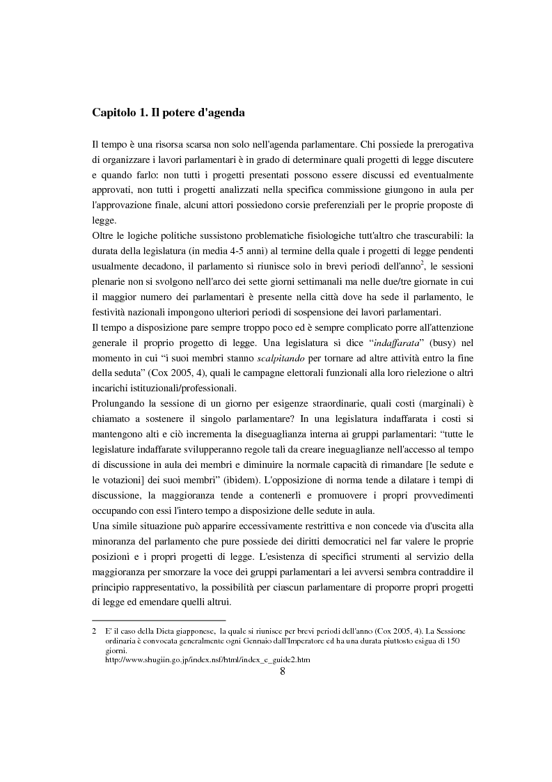 Anteprima della tesi: Evoluzione del Potere d'Agenda legislativo nella Camera dei Deputati, Pagina 5