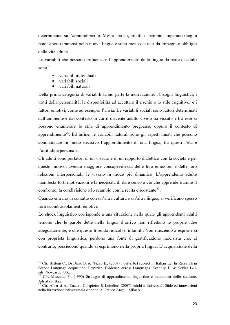 Anteprima della tesi: Il ruolo delle emozioni nell’acquisizione di una seconda lingua: l’abbandono della lingua madre come fuga dal passato nell’opera di Helga Schneider, Pagina 11