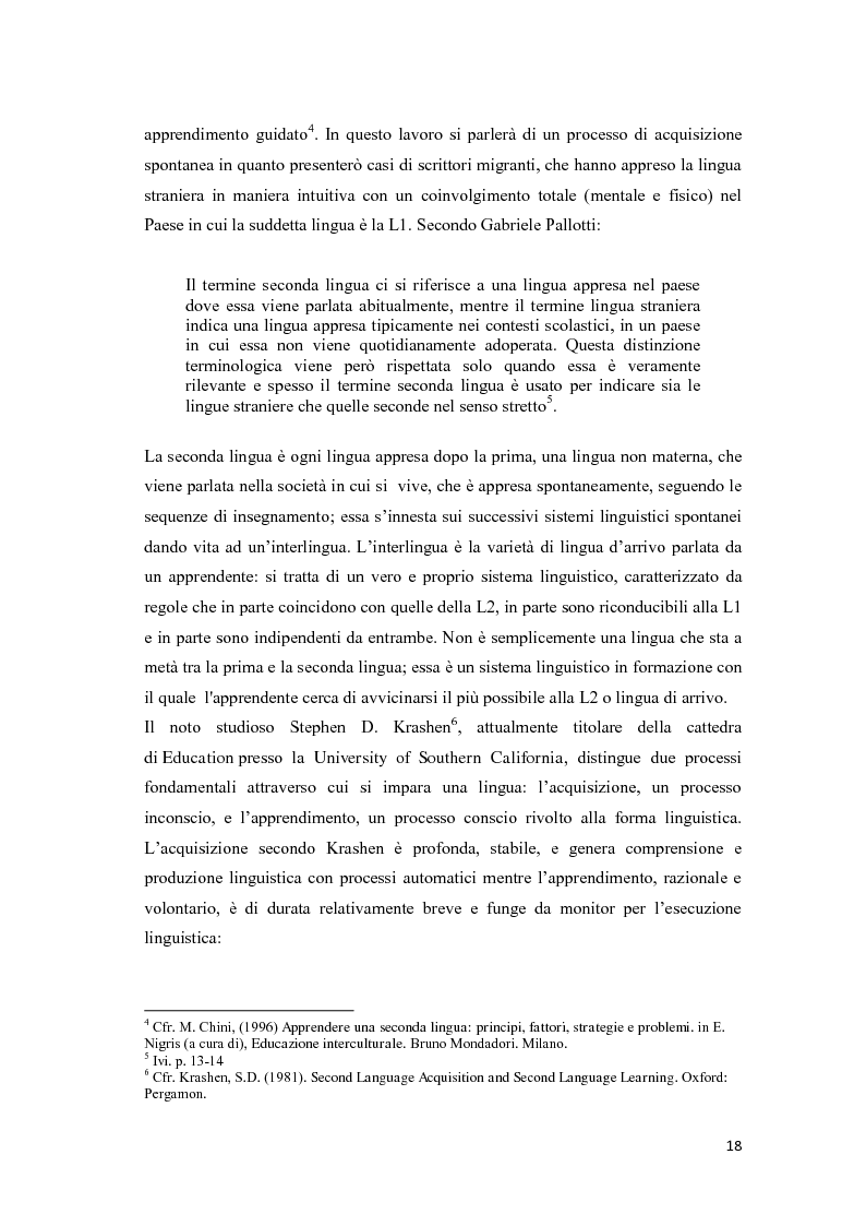Anteprima della tesi: Il ruolo delle emozioni nell’acquisizione di una seconda lingua: l’abbandono della lingua madre come fuga dal passato nell’opera di Helga Schneider, Pagina 6