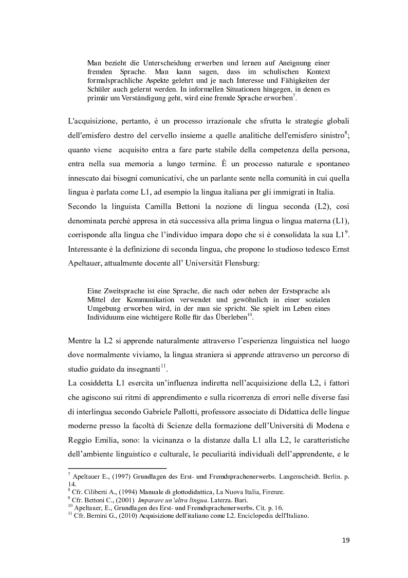 Anteprima della tesi: Il ruolo delle emozioni nell’acquisizione di una seconda lingua: l’abbandono della lingua madre come fuga dal passato nell’opera di Helga Schneider, Pagina 7