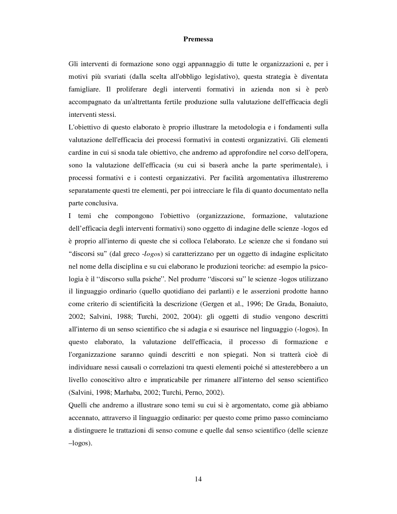 Anteprima della tesi: La valutazione dell'efficacia degli interventi formativi secondo il modello dialogico
, Pagina 4