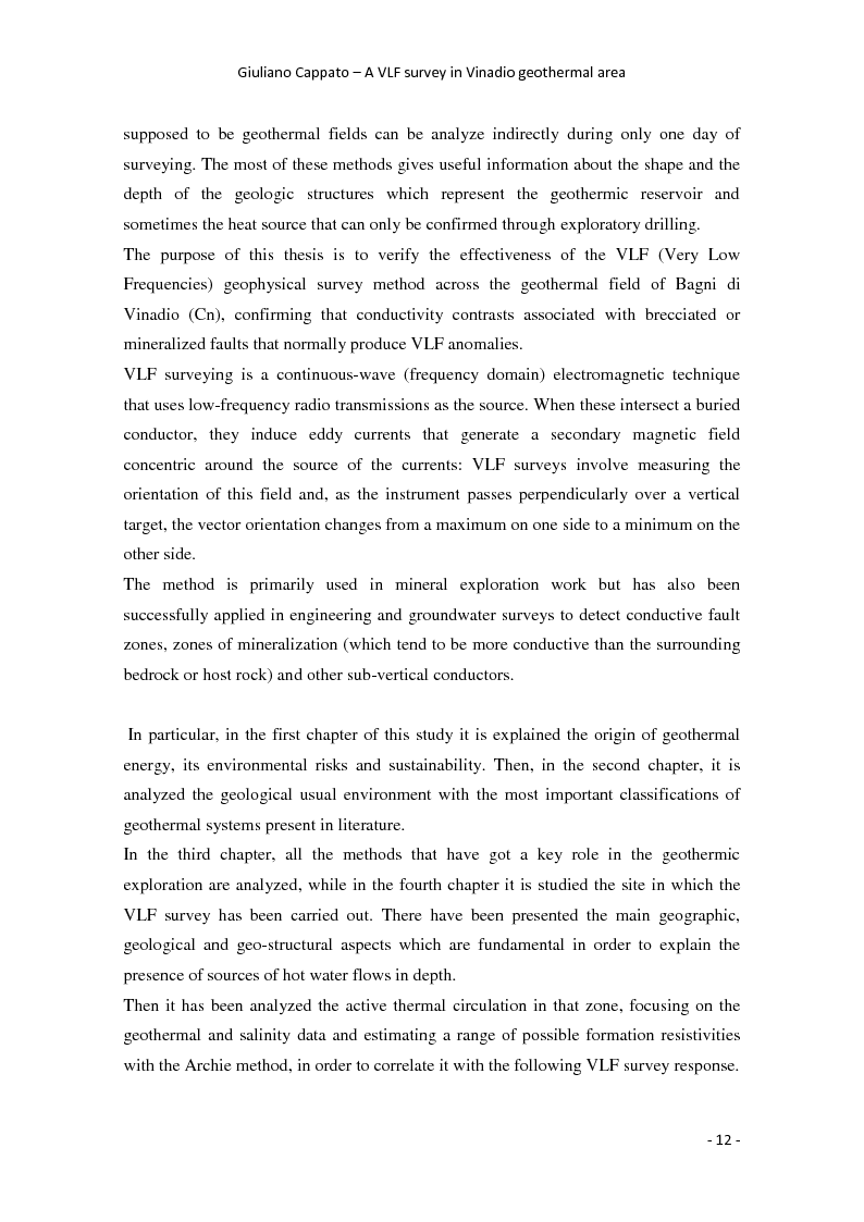 Preview of the thesis: A VLF Survey in Vinadio Geothermal Area, Page 3