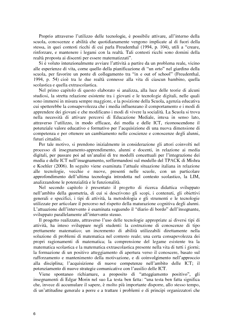 Anteprima della tesi: L'integrazione delle ICT nel processo di insegnamento-apprendimento della geometria, Pagina 3
