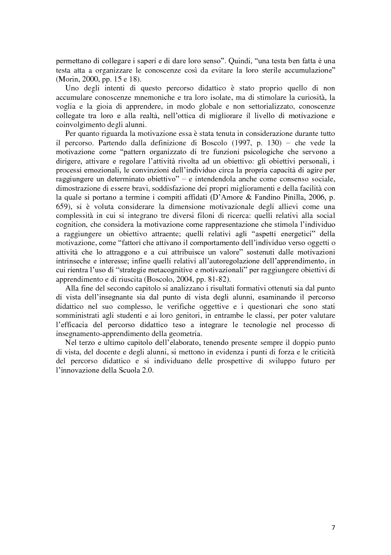 Anteprima della tesi: L'integrazione delle ICT nel processo di insegnamento-apprendimento della geometria, Pagina 4