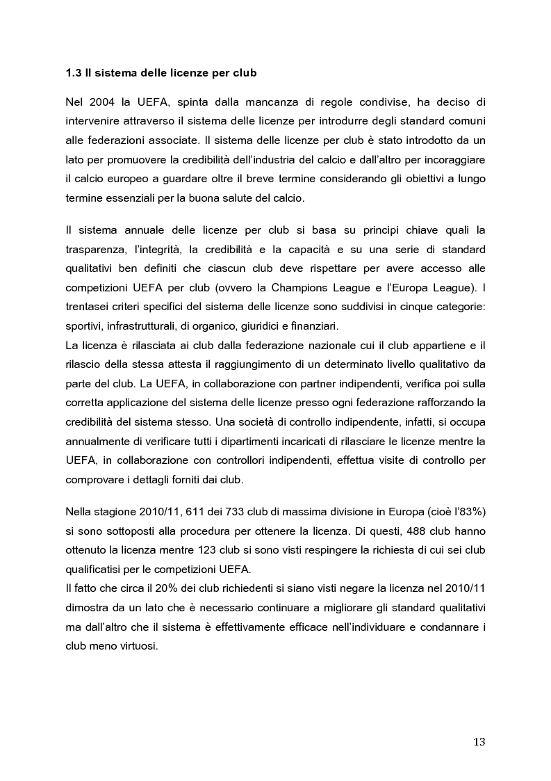 Anteprima della tesi: Il Fair Play Finanziario:
normativa per un calcio sostenibile, Pagina 8
