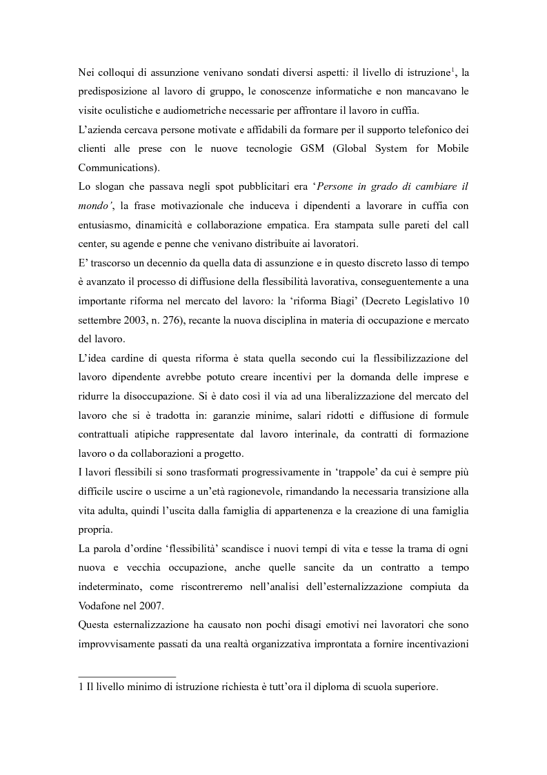 Anteprima della tesi: Call center, rifugio o trappola?, Pagina 3