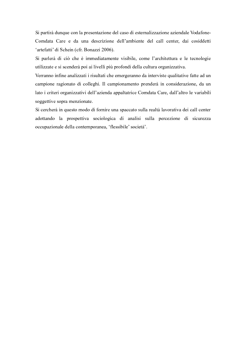 Anteprima della tesi: Call center, rifugio o trappola?, Pagina 5