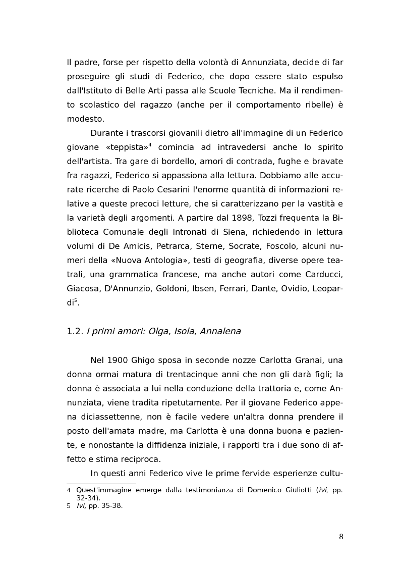 Anteprima della tesi: L'identità femminile nei romanzi di Federico Tozzi, Pagina 7