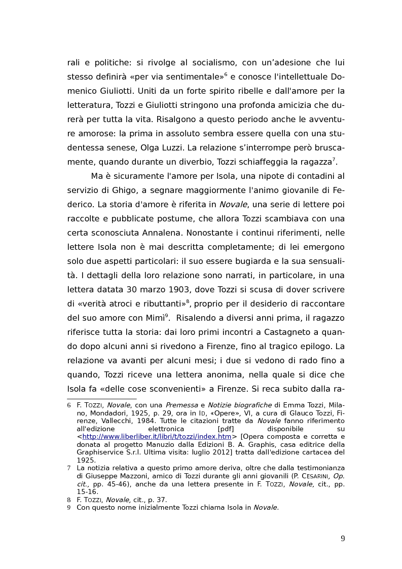 Anteprima della tesi: L'identità femminile nei romanzi di Federico Tozzi, Pagina 8