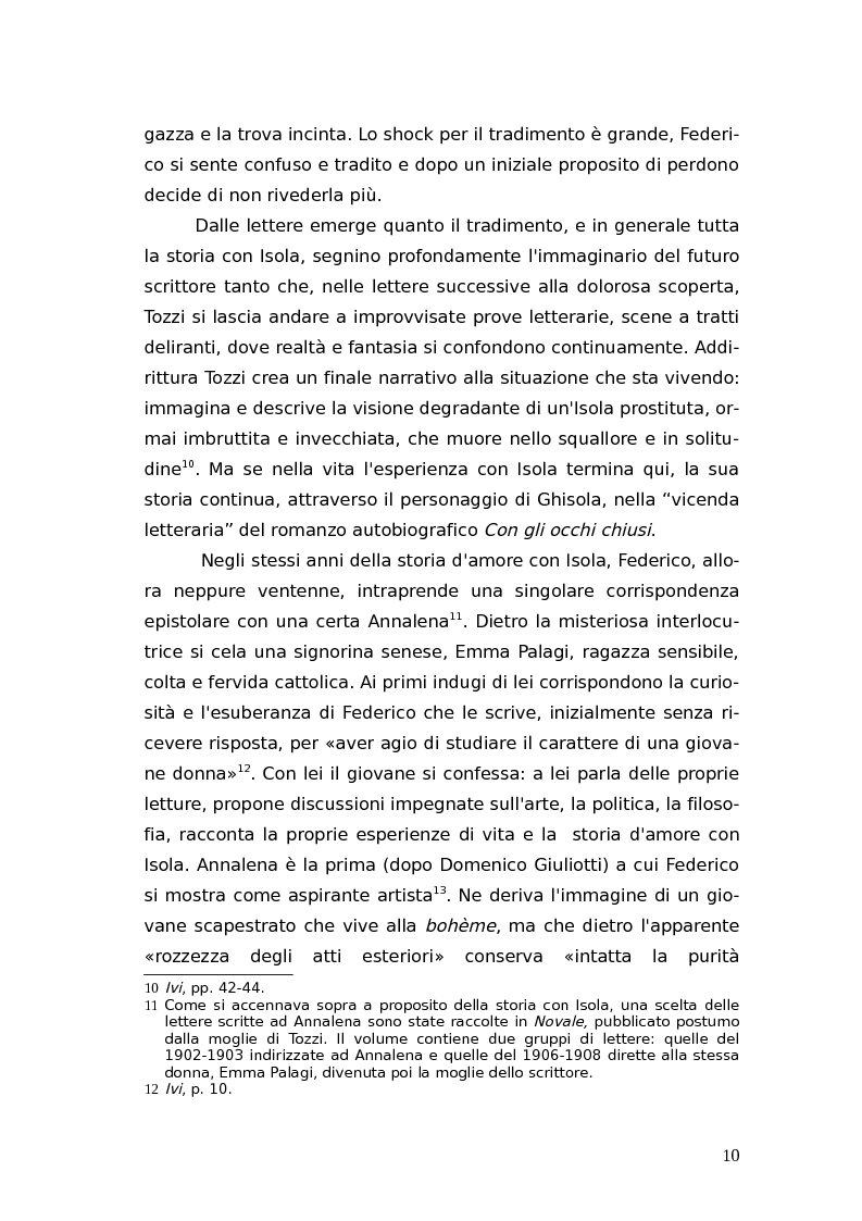 Anteprima della tesi: L'identità femminile nei romanzi di Federico Tozzi, Pagina 9