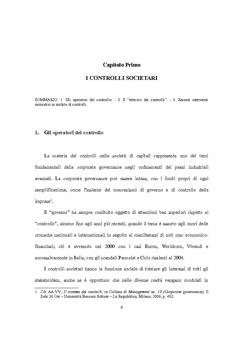 Anteprima della tesi: D.Lgs. 231/2001 e attori del controllo: recenti criticità e nuove prospettive., Pagina 5
