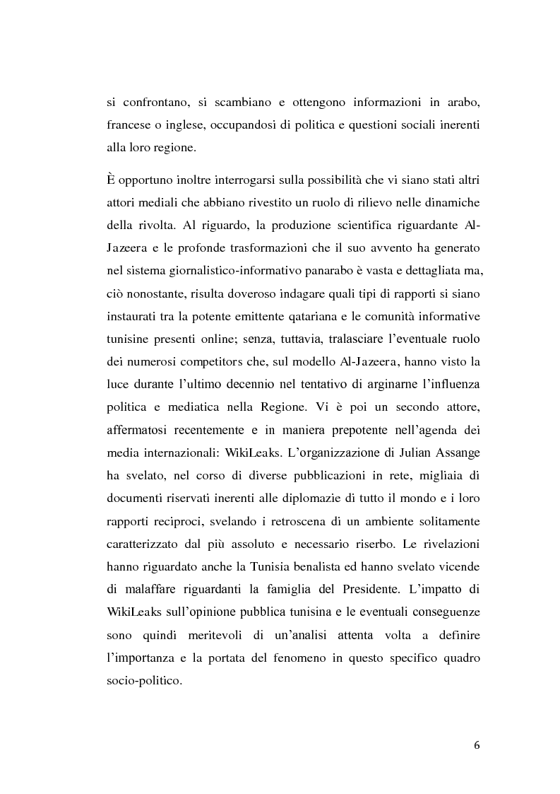 Anteprima della tesi: La rivolta tunisina e i nuovi media: un caso di indagine qualitativa., Pagina 5