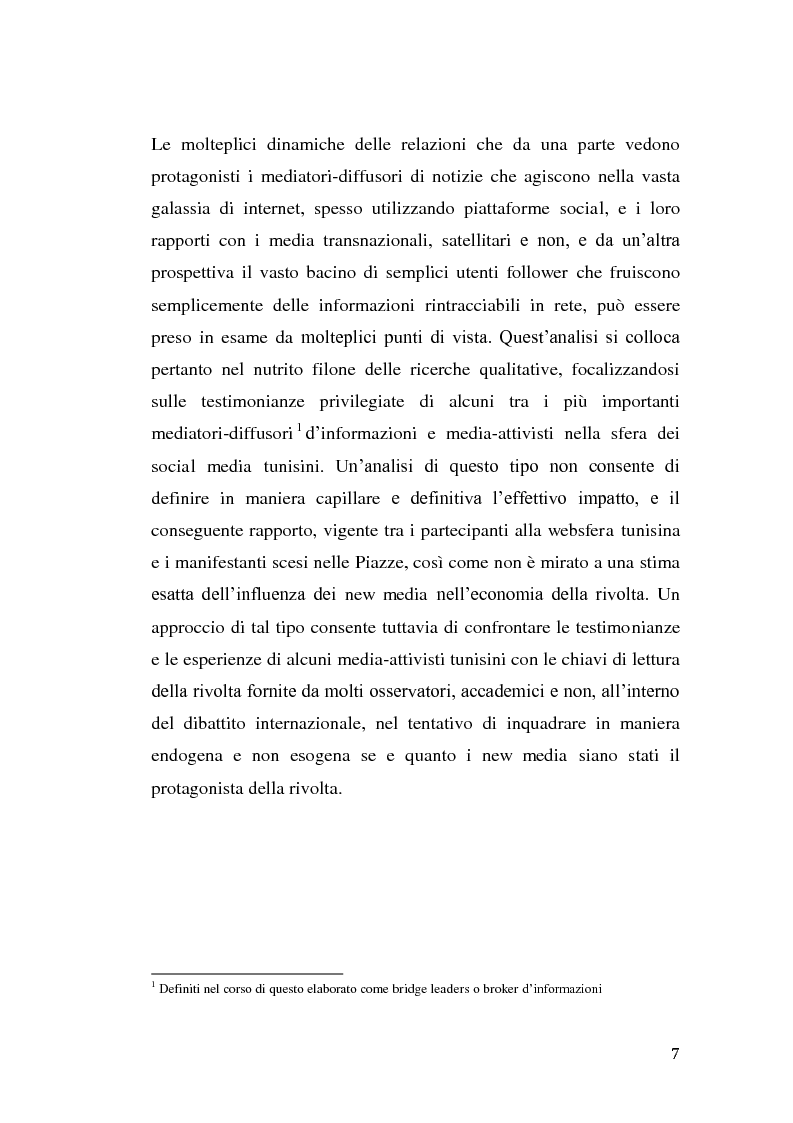 Anteprima della tesi: La rivolta tunisina e i nuovi media: un caso di indagine qualitativa., Pagina 6