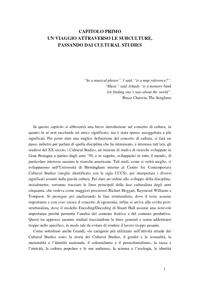Anteprima della tesi: Cultural studies, subcultures e popular music: Bruce Springsteen e gli U2, Pagina 5