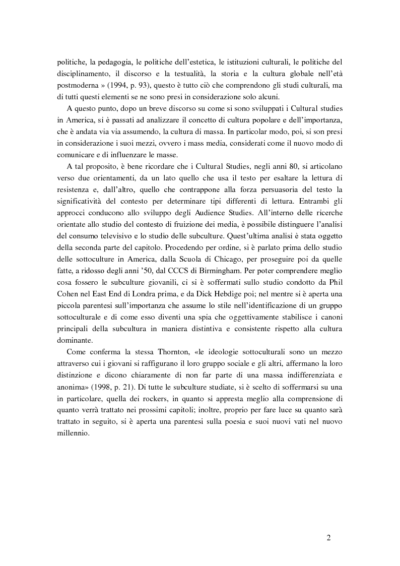 Anteprima della tesi: Cultural studies, subcultures e popular music: Bruce Springsteen e gli U2, Pagina 6
