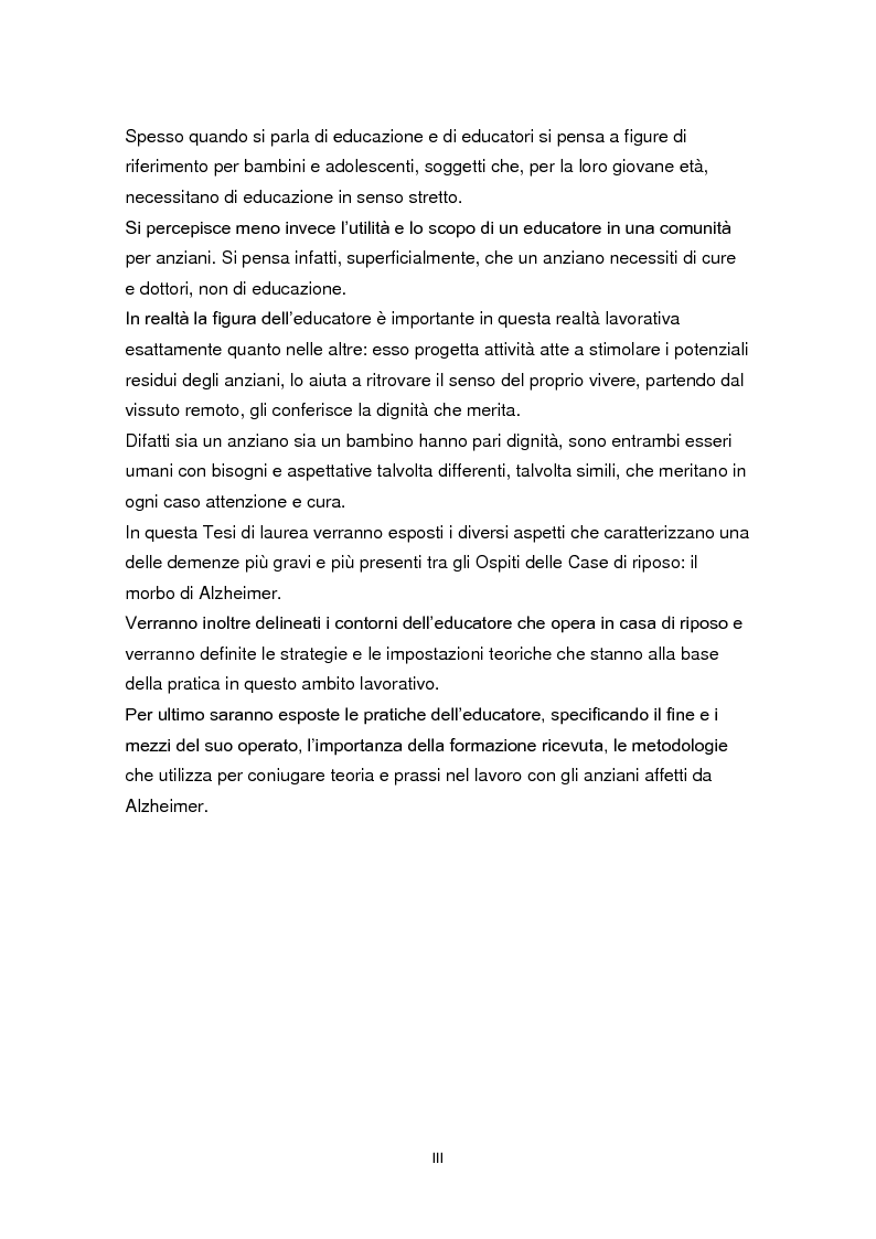 Anteprima della tesi: L'educazione come terapia per le persone con il morbo di Alzheimer, Pagina 3