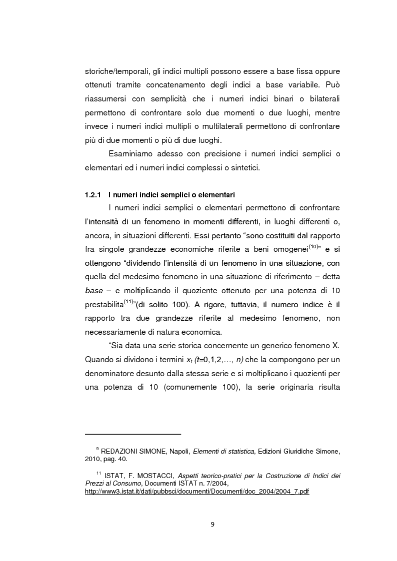 Anteprima della tesi: Indagine sull'evoluzione dei consumi delle famiglie italiane tramite lo studio dei numeri indice dei prezzi al consumo, Pagina 6