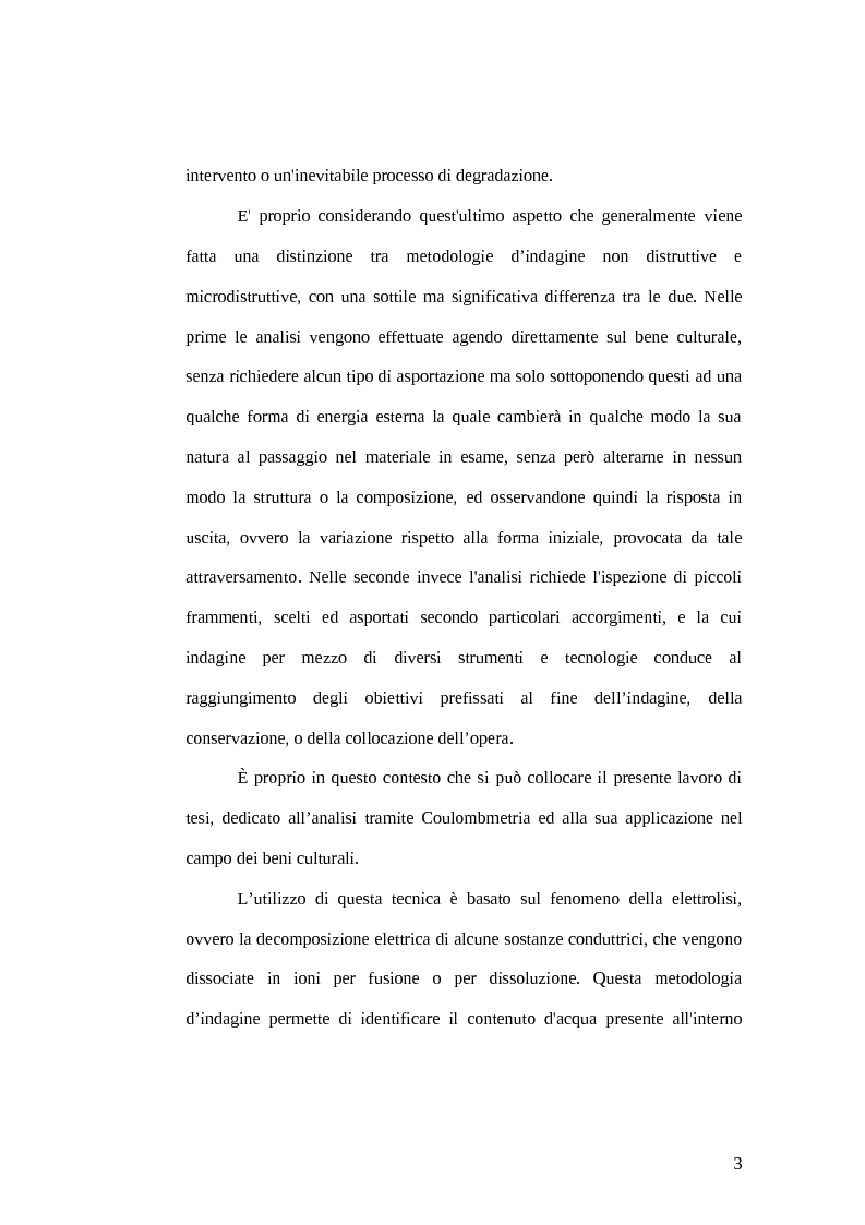 Anteprima della tesi: La coulombmetria per lo studio qualitativo e quantitativo del contenuto d'acqua in reperti archeologici, Pagina 4