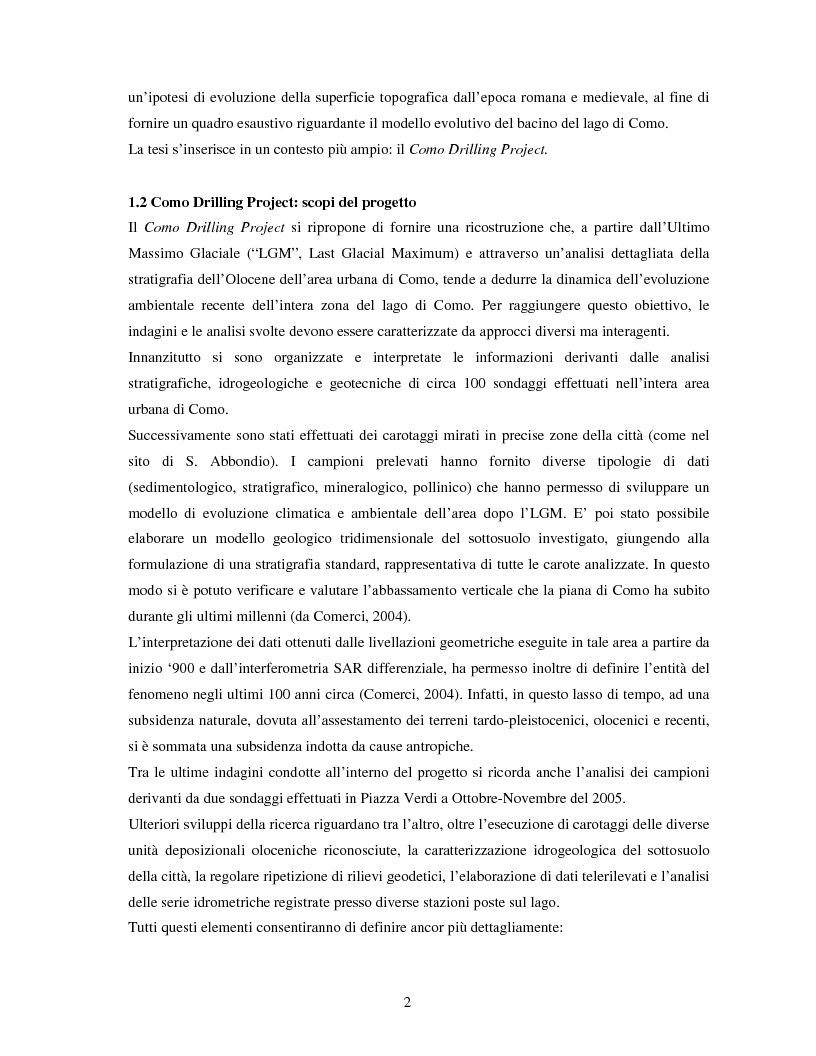 Anteprima della tesi: Geologia e Archeologia a Como, Pagina 3