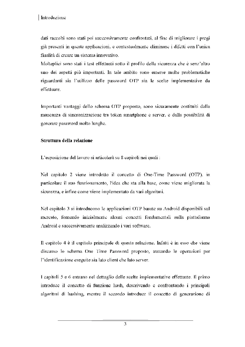 Anteprima della tesi: Progettazione di uno schema di autenticazione OTP tramite la piattaforma Android e la generazione di QR - Code, Pagina 4
