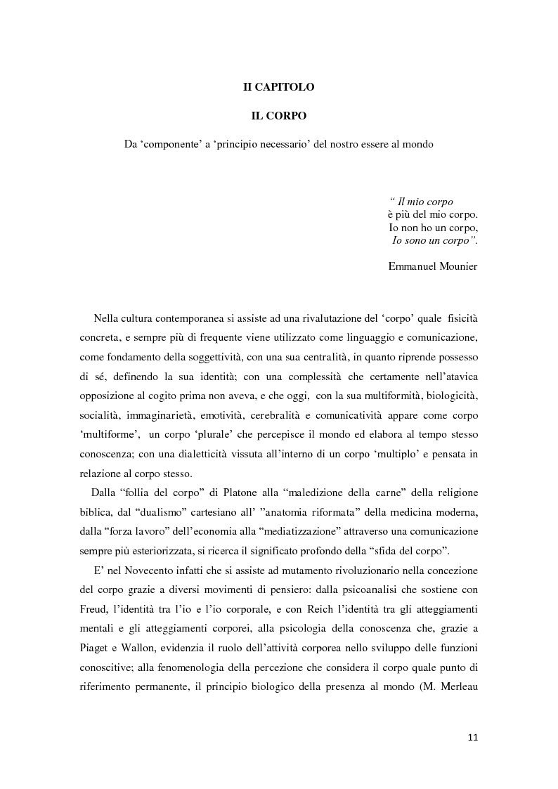 Anteprima della tesi: Corporeità e Apprendimento, Pagina 10