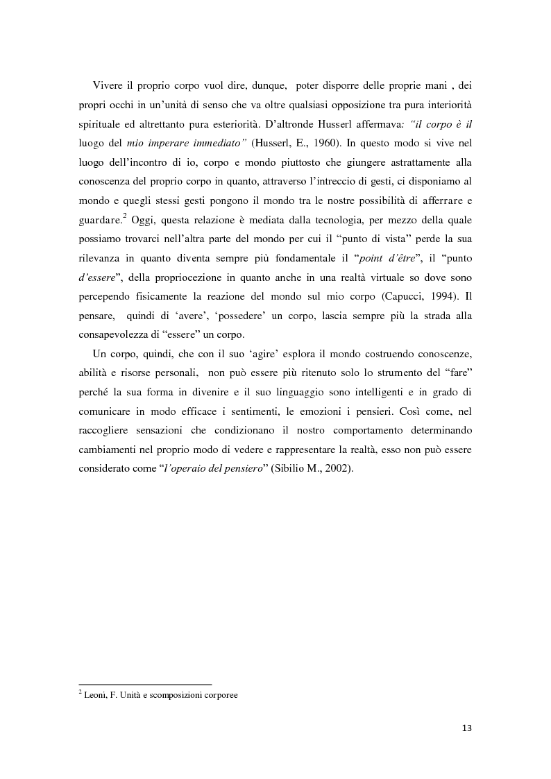 Anteprima della tesi: Corporeità e Apprendimento, Pagina 12
