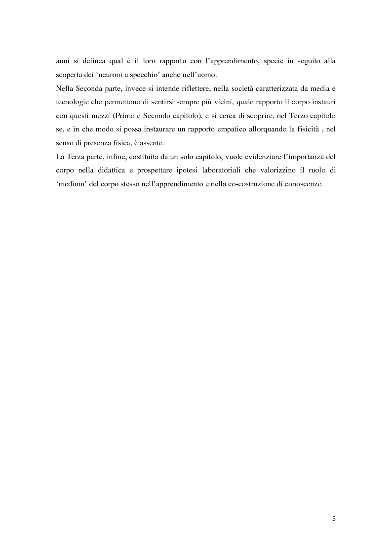 Anteprima della tesi: Corporeità e Apprendimento, Pagina 4