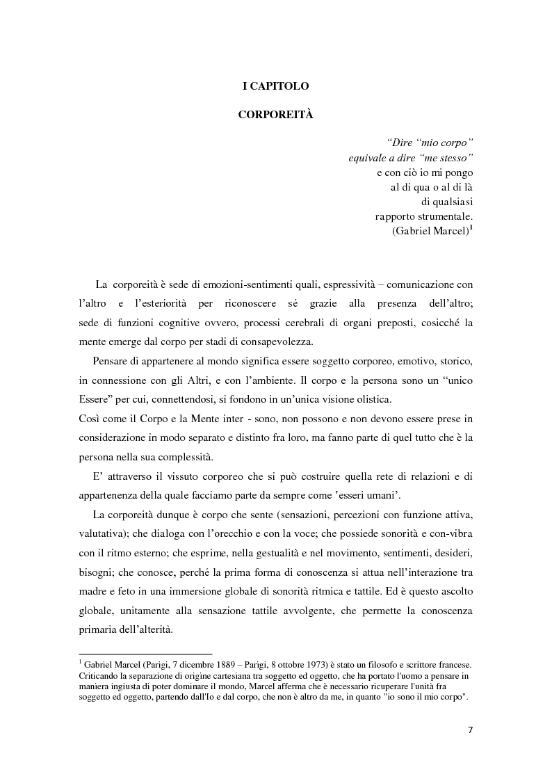 Anteprima della tesi: Corporeità e Apprendimento, Pagina 6