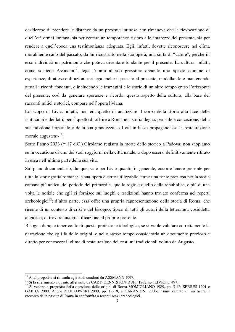 Anteprima della tesi: Livio e i mores della fondazione, Pagina 5