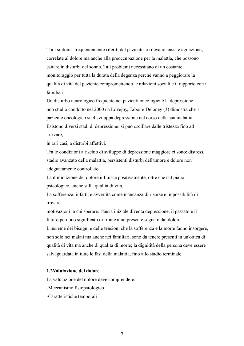 Anteprima della tesi: Il dolore oncologico: rilevazione dei bisogni dei pazienti in una degenza di oncologia medica e potenziale ruolo dell'agopuntura, Pagina 4