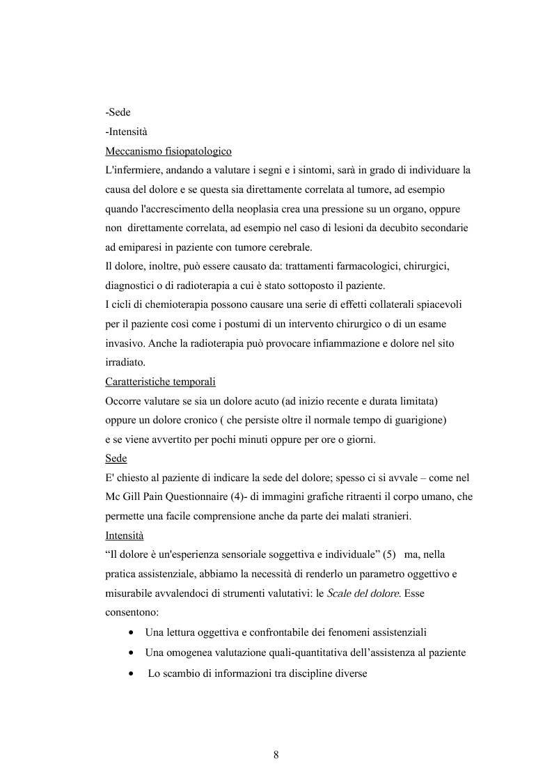 Anteprima della tesi: Il dolore oncologico: rilevazione dei bisogni dei pazienti in una degenza di oncologia medica e potenziale ruolo dell'agopuntura, Pagina 5
