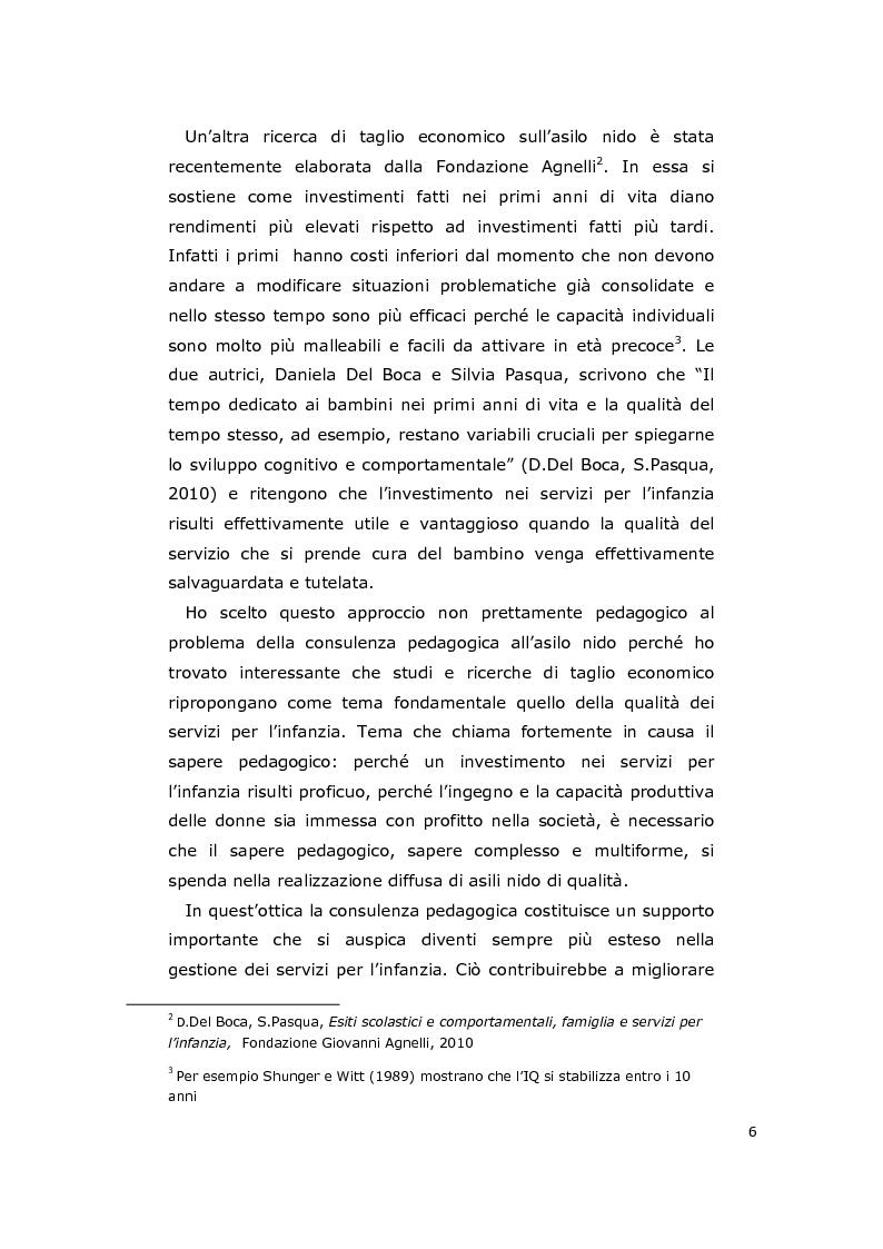 Anteprima della tesi: La consulenza pedagogica all'asilo nido come lettura dei processi e mediazione tra i partners educativi, Pagina 3