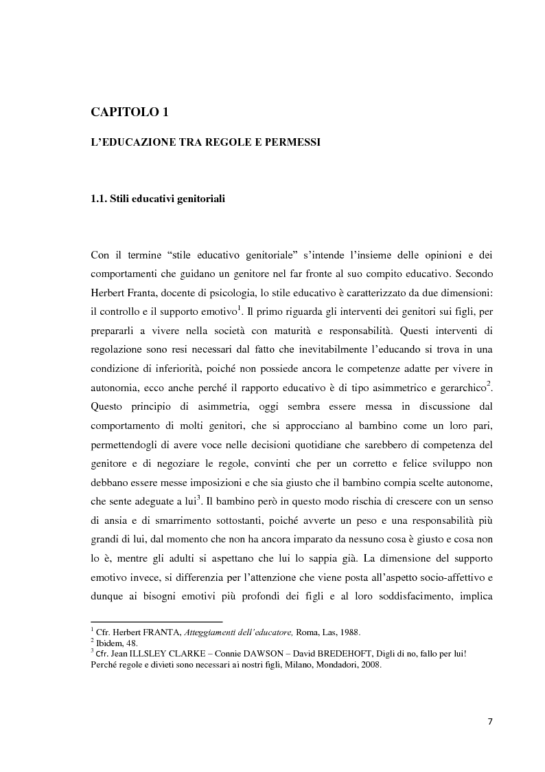 Anteprima della tesi: L'educazione del bambino dalla nascita ai sei anni - Come le regole genitoriali sono necessarie per uno sviluppo armonico della personalità, Pagina 4