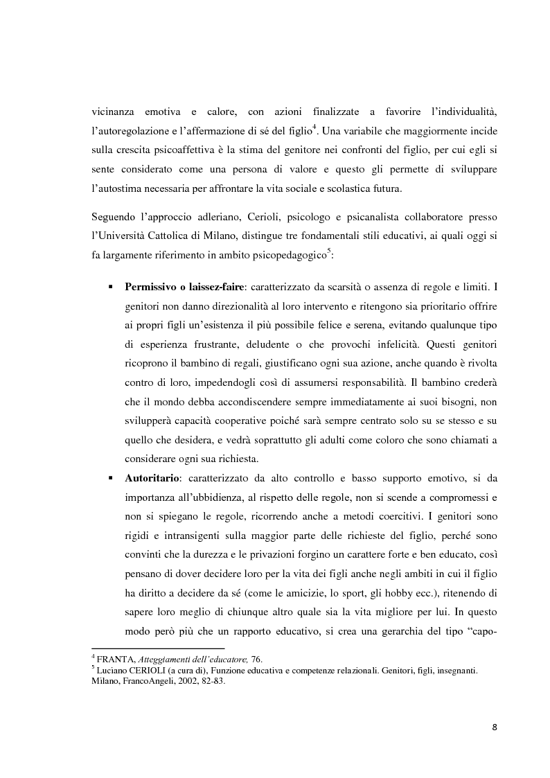 Anteprima della tesi: L'educazione del bambino dalla nascita ai sei anni - Come le regole genitoriali sono necessarie per uno sviluppo armonico della personalità, Pagina 5
