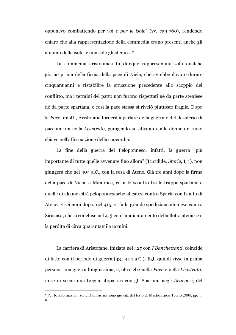 Anteprima della tesi: Il teatro contro la guerra: la "Pace" di Aristofane, Pagina 4