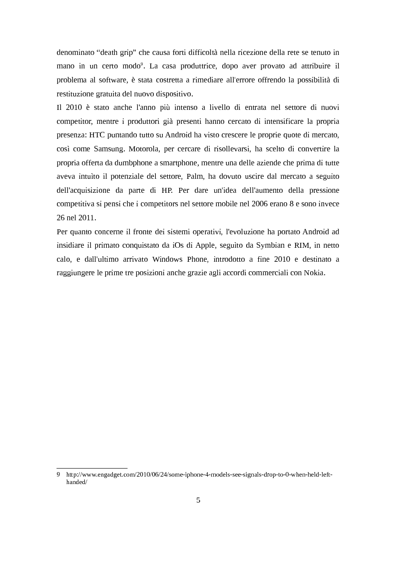 Anteprima della tesi: Analisi del settore smartphone attraverso il modello delle cinque forze competitive, Pagina 6