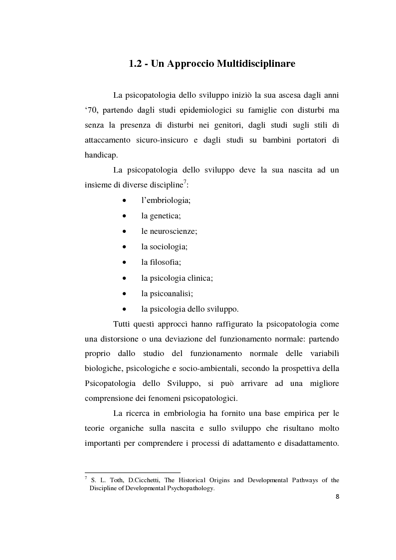 Anteprima della tesi: Origini storiche e prospettive nell'ambito della “developmental psychopathology”, Pagina 12