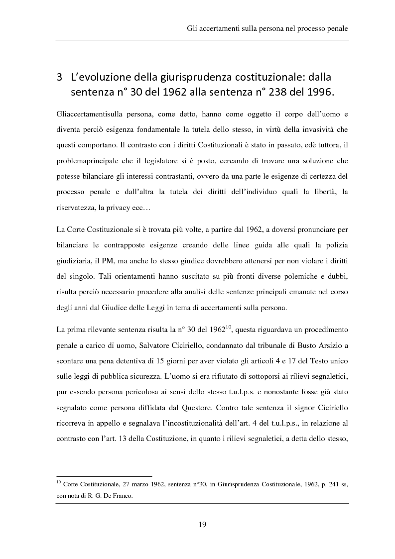 Anteprima della tesi: Gli accertamenti sulla persona nel processo penale, Pagina 10