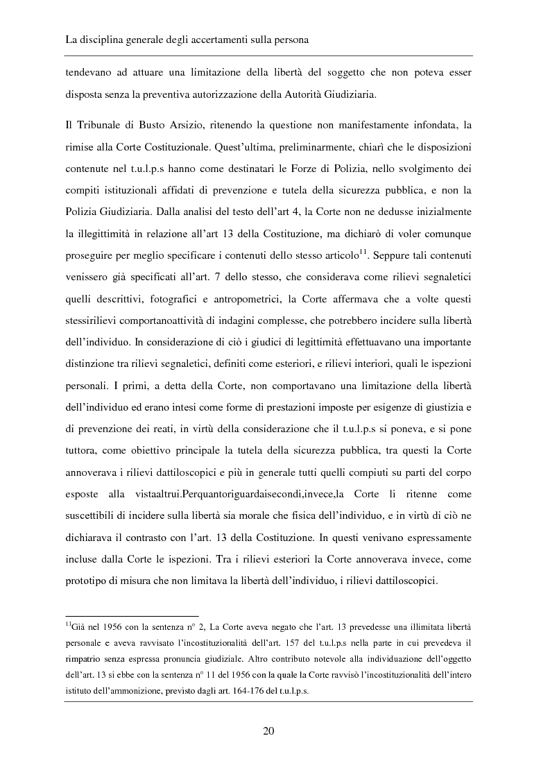 Anteprima della tesi: Gli accertamenti sulla persona nel processo penale, Pagina 11
