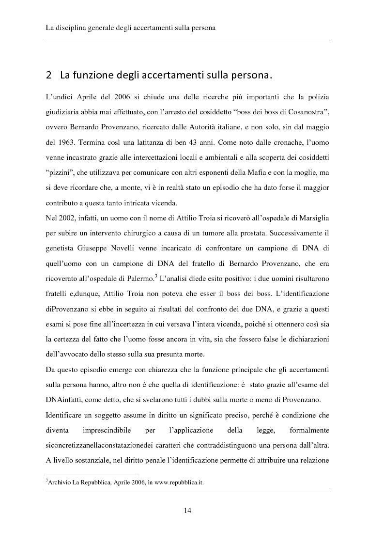 Anteprima della tesi: Gli accertamenti sulla persona nel processo penale, Pagina 5