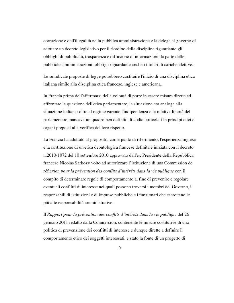 Anteprima della tesi: L'etica parlamentare: tendenze a confronto., Pagina 5