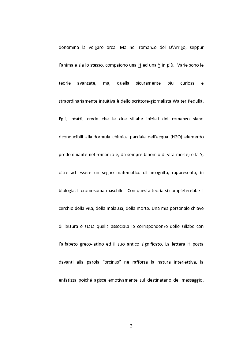 Anteprima della tesi: Sulla Lingua di ''Horcynus Orca'' di Stefano D'Arrigo, Pagina 3