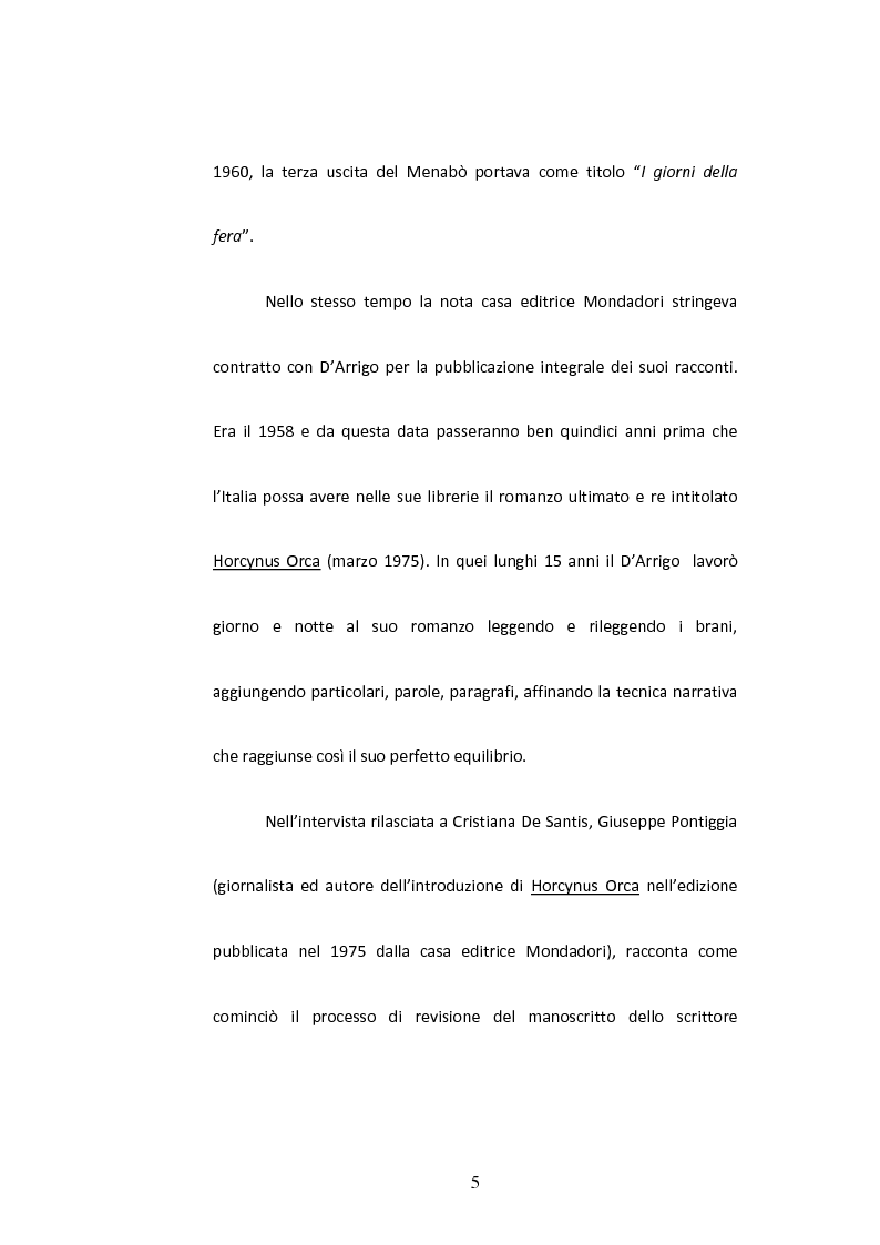 Anteprima della tesi: Sulla Lingua di ''Horcynus Orca'' di Stefano D'Arrigo, Pagina 6